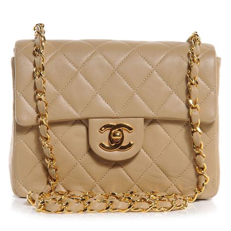 chanel beige mini square|chanel mini flap bag beige.